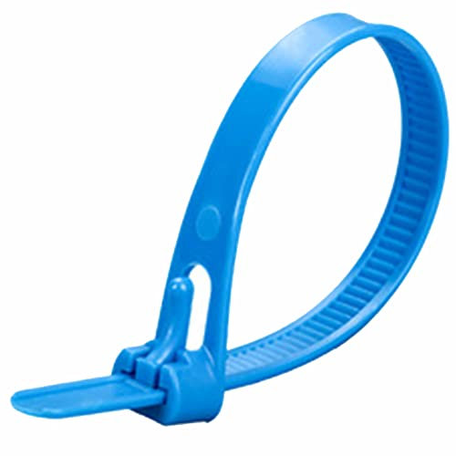 Oksdown Collier de Serrage Réutilisable en Nylon 150 mm × 7,6 mm Attache Câble Plastique Rilsan Serre Câbles Bleu Lot de 100 Pièces