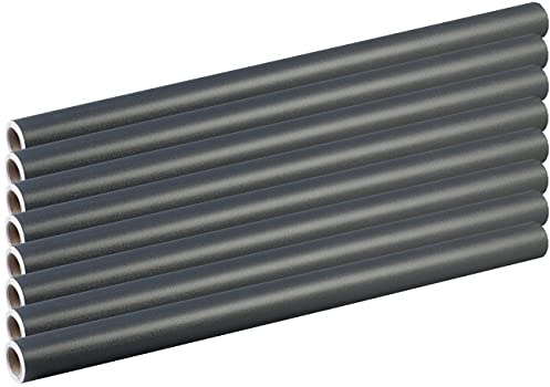 infactory Wandschutzfolie: 8er-Set Deko- und Möbelfolie Anthrazit für DIY-Projekte, 60 x 300 cm (Selbstklebende Folie Küche, Selbstklebefolien Möbel)
