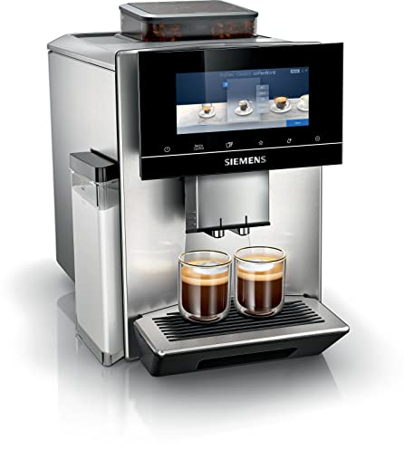 SIEMENS EQ900, vollautomatische Kaffeemaschine mit Mühle, BaristaMode, eGrinder, beanIdent System, 6.8 iSelect Display, Home Connect App, Edelstahl, TQ905R03