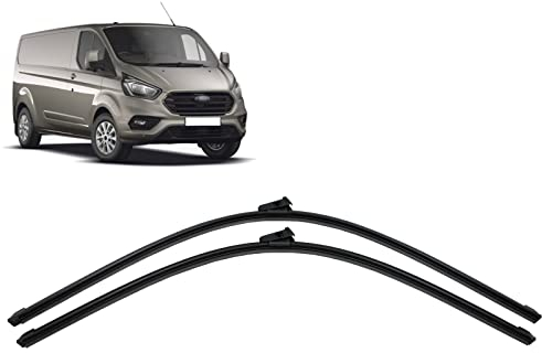 BIAREN Front Windscreen Flat Wiper Blade Set For Ford Transit Tourneo Custom 2012 Onwards GK2JS17528AA 2120663 BK2JS17528AA 1788433, Pair 30 28
