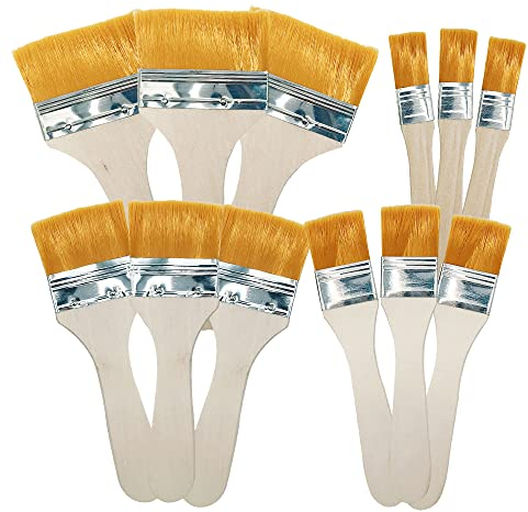 CLVPAI Brochas para Pintar,Brochas de Pintura con Mango de Madera,para Pintura al Oleo, Pintura, Tintes, Barnices (Óleo sobre Tabla Pincel-B)