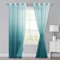 XWZO Voile Gardinen mit Ösen Vorhänge Farbverlauf Vorhang Sheer Ombre Gardinen 2 er Set für Schlafzimmer und Wohnzimmer Schlaufengardinen mit Raffhalter 245 x 140cm (H x B) Blau