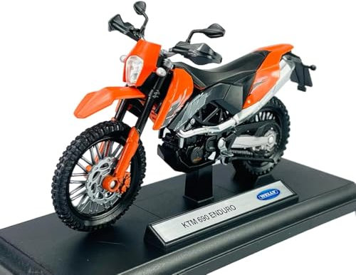 Welly 690 Enduro Orange Mit Sockel 1:18 1/18 Metall Modell Motorrad Die Cast Neu im Kasten