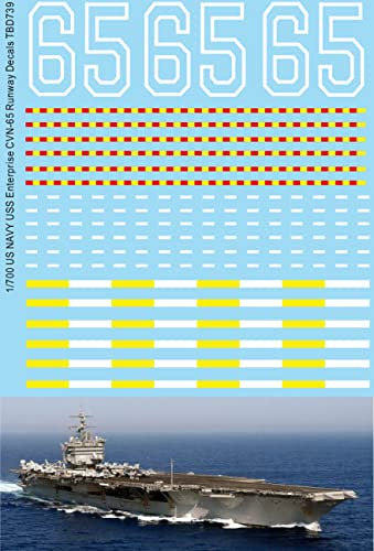 Generisch 1/700 Waterslide Decals für US Navy USS Enterprise CVN-65 Runway Decal TB Decal TBD739