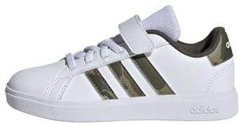 adidas Unisex Kids Grand Court 2.0 Shoes Children, Cloud White/Olive/Shadow Olive, 12.5 UK Child