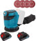 Akku Exzenterschleifer, kompatibel mit Makita 18V Akkus, Bürstenloser mitmit 2x3000mAh Akku und Ladegerät, 4PCS Schleifpapier, 125mm 3 Leistungsstufe, zum Schleifen Auto Polieren