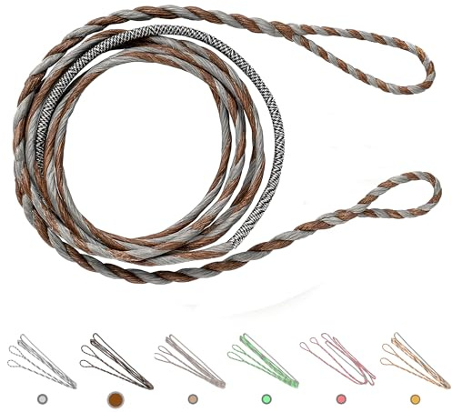 Deerseeker Flemish D97 Bow String Handmade Twist Bowstring 16 Strands 54-70in Fast Flight for Traditional Longbow Recurve Bow Replacement Archery Accessories