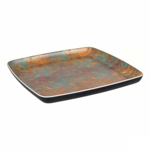 Viejo Valle Lot de 6 assiettes Goji en mélamine noires carrées 27 x 27 x 2,5 cm
