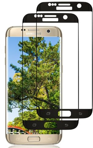 Schutzfolie Kompatibel mit Samsung Galaxy S7 Edge, 9H Härte Panzerglasfolie, Ultra-HD, Berührungsempfindlich, Anti-Kratzer Displayschutzfolie, HD Fingerabdruck Kostenlos, 2 Stück