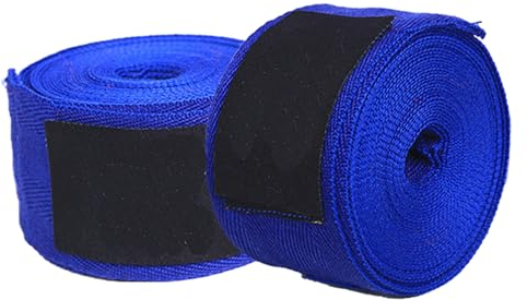 NyxSeat 2 bende da boxe, fasce per le mani altamente elastiche, passanti per le mani con passanti per il pollice, bende in tessuto fisso, cinghie sportive blu, adatte per palestre e taekwondo