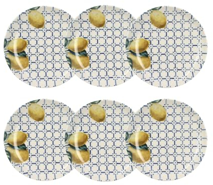 NOVASTYL - Lot 6 assiettes creuses lemon grove 21cm en porcelaine - 2614441