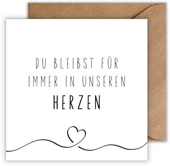 Trauerkarte mit Umschlag Beileidskarte Spruch - Kondolenzkarte als Klappkarte Beerdigung (125 x 125 mm)