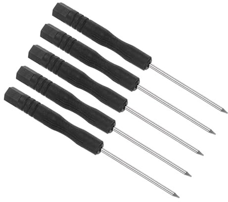 CoCud Winziger Torx-Schraubendreher, 82 mm Länge, Stahl T3 Sternkopf Schraubendreher mit rutschfestem Griff - (Anwendungen: für Brillen, Uhren, Elektronik, Computer), 5 Stück