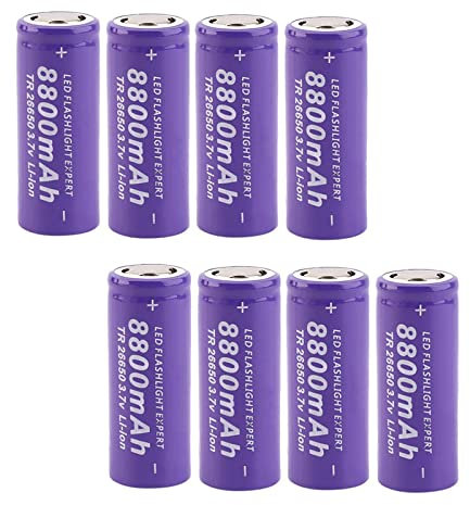MINHUANG Batería Recargable De Iones De Litio De 3,7 V, 8800 Mah, Batería De Respaldo De Alto Rendimiento con Protección Múltiple, para Linterna LED, Altavoz, Auriculares Bluetooth, 8 Unidades