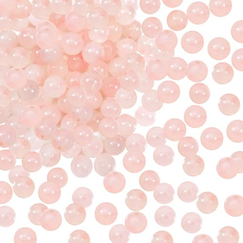 TOAOB 60pcs Perles Pierre Naturelles 8mm Perles de Quartz Rose Perles Rondes en Vrac de Pierres Précieuses Gemme Énergie Perles Guérison pour Fabrication de Bijoux Collier Bracelet Boucle D'oreille