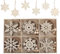 ilauke 24 Stück Weihnachten Schneeflocken Holzanhänger, 6 Design Weihnachtsbaumschmuck Holz Christbaumschmuck Schneeflocken, 8cm olzschmuck Weihnachtsbaum für Winterdeko Weihnachtsdeko DIY Basteln