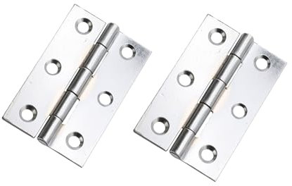 Infinity Decor Pair of 3Inch (75mm) Steel Butt Hinges Set – Polished Chrome Cupboard Cabinet Wooden Door Hinges for Internal & External Use