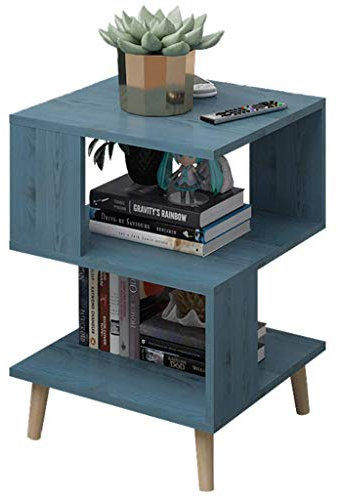 MYVVKIA Praktischer quadratischer Kaffee-Beistelltisch mit Stauraum, einfacher Kleiner Beistelltisch für Schlafsofas, platzsparend, Snacktisch, TV-Tabletts, Beistelltisch, Büche