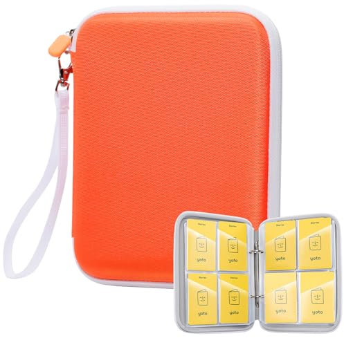 ProCase Tragetasche für Yoto Karte Sammelkarten, tragbare Mini-Kartenetuis mit 80 Karten Kapazität, Card Tasche mit Reißverschluss Spielkartenkoffer Aufbewahrung für Kinder Karten Spielkarten -Orange