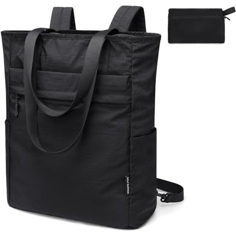 GOLF SUPAGS Mochila Plegable Convertible 2 en 1 Mochila de Dia Informal Bolsa de Viaje de Mujer Hombre Mochila de Multifunción de Trabajo Universidad Ocio Viaje (Negro)