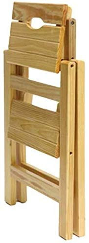 Step Stool, Folding Stepladder Foot Stools Wooden stool Step Stool 3 Step Stool Home Wooden Folding Ladder Chair Stair Chair Portable Light Garden Tool Ladder/2 Steps