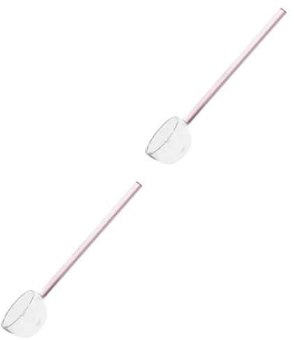 OKUMEYR 2 Pièces Cuillère En Verre Cuillère À Lait Cuillère À Vaisselle Cuillère À Soupe Cuillère À Crème Glacée Cuillère Créative Boissons Japonaises Sauce Cuillère À Café Louche