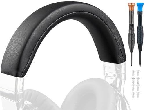SOULWIT Replacement Headband Pad Kit for Cowin/Silensys/MOVSSOU/AUSDOM E7/E7 Pro Headphones (Do Not Fit SE7/E8), Head Band Top Cushion Cover Repair Part - Black