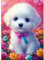 DOMROM Süßer Hund Diamond Painting, Tier Diamond Painting Erwachsene Kinder Blumen Diamond Painting Set, Diamant Malerei Kit Diamond Art Erwachsene für Home Wand Dekor 30x40cm