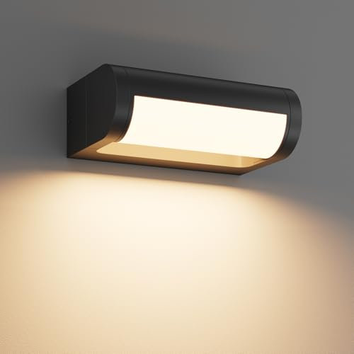 K-Bright 18W Applique Murale Exterieur/Intérieur 700Lm Applique Exterieur Led étanche IP65 3000K Projecteur Exterieur Led avec panneau LED pivotant à 360° pour Terrasse Entrée Jardin Garage(Noir)