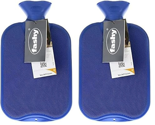 Fashy 6440.54 Wärmflasche Halblamelle, Blau (Packung mit 2)