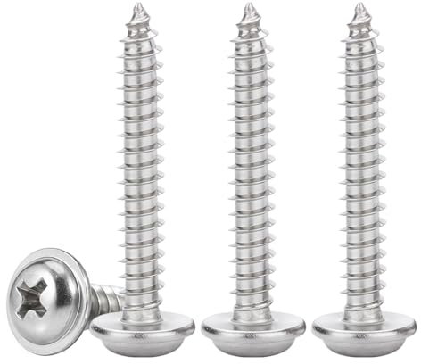 Drenky 50 Pezzi M4x30mm Viti in Acciaio Inox A2 V2A Vite per Legno M4 Viti Autofilettanti a Testa Tonda per Lavorazioni su Legno, Plastiche e Materiali Compositi