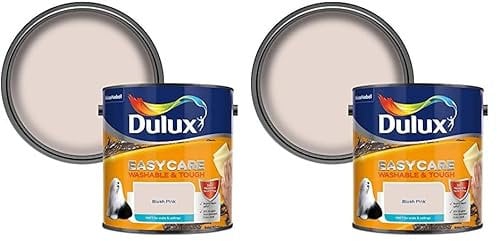 Dulux 403201 Easycare Washable & Tough Matt Emulsion Paint For Walls And Ceilings - Blush Pink 2.5L (Pack of 2)
