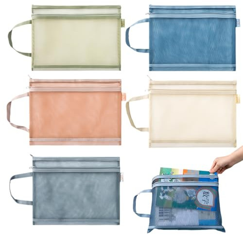 Lego Storage Bag, A4 Double-Layer Mesh Zipper Pouch Bags with Handles, High-Density Mesh, Board Game Storage, Toy Storage Bags for Building Blocks, Puzzles, Books, and Stationery (25x35cm)