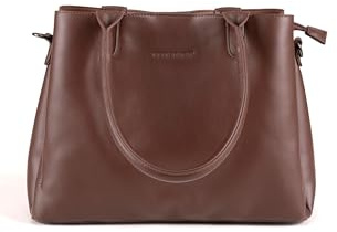 Vivisence Women's Tote Bag Triple Compartment Magnetic Closure