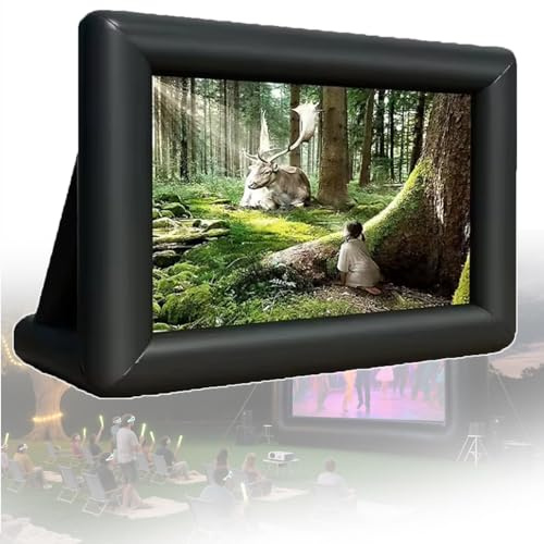 DPLXQPP Schermo Cinematografico Gonfiabile (7.3m) per Esterni,Proiezione Anteriore/Posteriore 16:9,Tessuto Oxford Resistente,Ideale per Giardini,Camping Ed Eventi 24ft