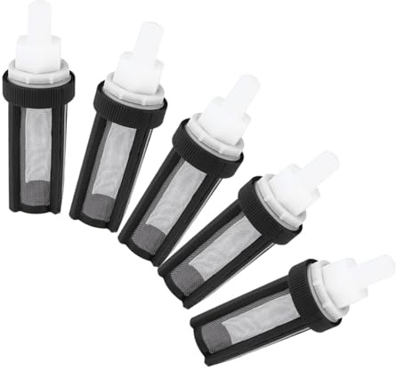 GARIOUANS 5 Stück Teiliges Edelstahl Wasserpumpenfilter Filtersieb für Mikro Tauchpumpen Wassereinlassfilter mit Silikonschlauch Schwarz Kompatibel