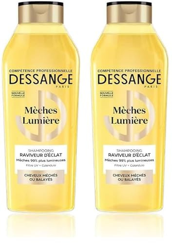 DESSANGE - Shampoo mit Glanzeffekt – Formel mit Ringelblumenextrakt & UV-Filter – nährt & belebt den Glanz – Gesträhntes oder gebürstetes Haar – 280 ml (Packung mit 2)