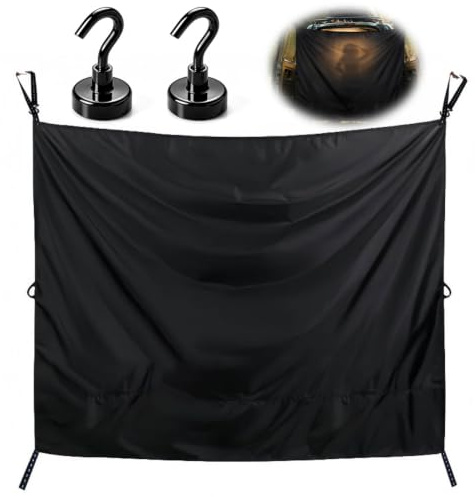 Umllpet Duschvorhang für Wohnmobil Camper Van Heckklappe 230x140cm, magnetischer wasserabweisender Polyester Sichtschutz mit Magnethaken und Aufbewahrungstasche für Camping Außendusche