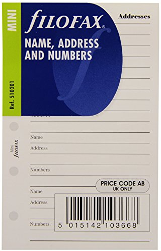 Filofax 510201 Mini Name/Adresse/Telefon Organizer, weiß