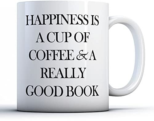 Finger prints - Happiness is a Cup of Coffee & a Really Good Book - Bookworm Gift Mug, Ceramic, 11fl.oz.
