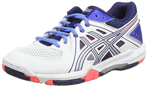 Asics Gel-task, Damen Volleyballschuhe, Weiß (white/powder Blue/flash Coral 0147), 37 EU