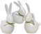 matches21 Moderner Hase Deko-Figur Oster-Dekoration Osterhase weiß grüne Schleife 1 STK. 3-Fach sort. Keramik je 17-25 cm