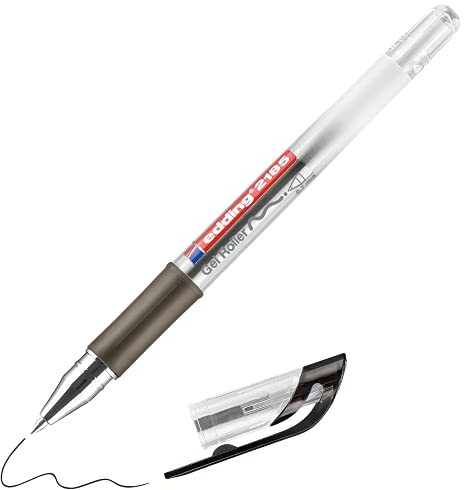 edding 2185 Gelroller - schwarz - 1 Stift - 0,7 mm - Gelstifte zum Schreiben, Malen, Mandala, Bulletjournal - schwarzer Gelschreiber, Gelmalstifte