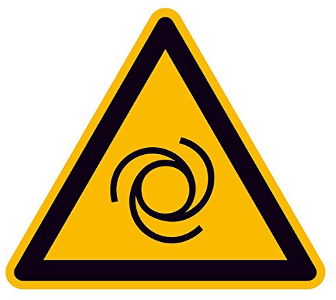 Betriebsausstattung24® Warnung vor automatischem Anlauf Warnschild, selbstkl. Folie, Gröߟe 10cm