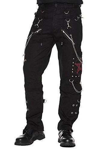 Dead Threads Pentagram Chain Gothic Men's Trousers Pants Black M