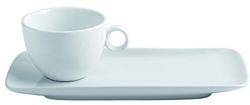 Visiodirect Lot de 12 Tasses et sous Tasses Dejeuner Porcelaine Ø100 x H70 mm. 25cl