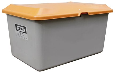 CEMO 10569 GFK-Streugutbehälter ohne Entnahmeöffnung, grau/orange, 400 L