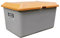 CEMO 10569 GFK-Streugutbehälter ohne Entnahmeöffnung, grau/orange, 400 L