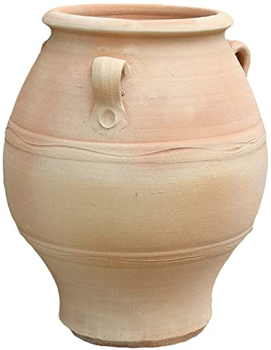 Amphore méditerranéenne en terre cuite - Fabriquée à la main - Résistante au gel - Décoration d'extérieur pour jardin 50 cm