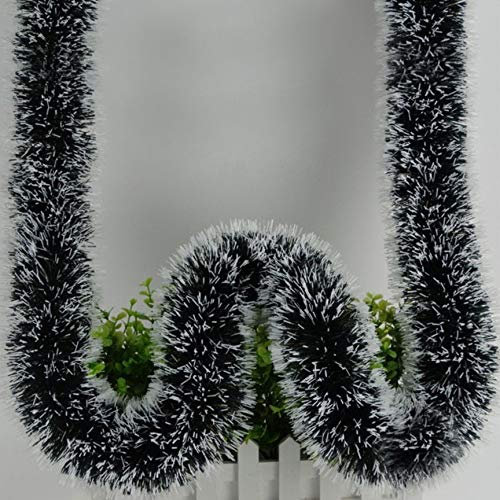 2 metros de adornos de árbol de Navidad con cinta de guirnalda para colgar decoraciones de pared colgante para festival cumpleaños fiesta boda celebración, 5 colores con borde blanco
